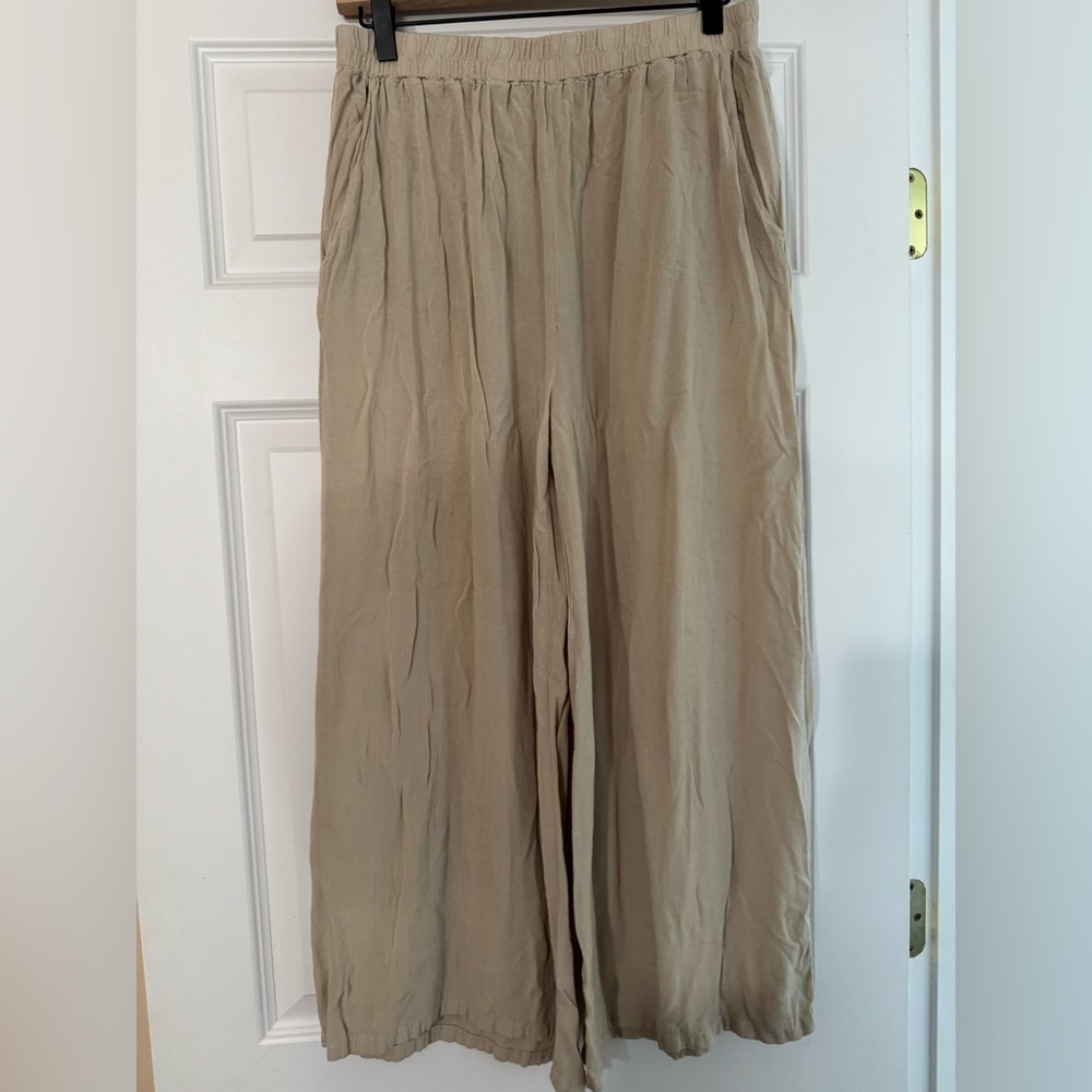 Wide Leg Tan Pants
